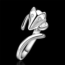silver plated ring jewelryfox on finger ring 589 ELY