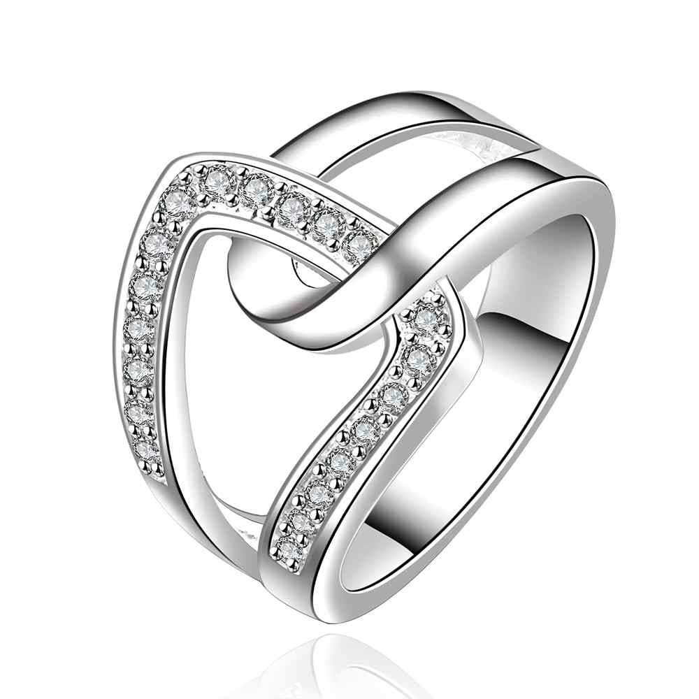 silver plated ring jewelryhand in hand qua ring 634 ELY