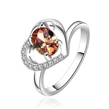 silver plated ring jewelryheart pein ring 639 ELY