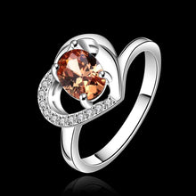 silver plated ring jewelryheart pein ring 639 ELY