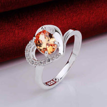 silver plated ring jewelryheart pein ring 639 ELY