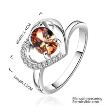 silver plated ring jewelryheart pein ring 639 ELY