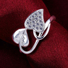 silver plated ring jewelryleaf and heart ring 557 ELY