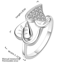 silver plated ring jewelryleaf and heart ring 557 ELY