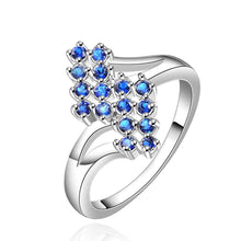 silver plated ring jewelryleaf trss blue ring 528 ELY