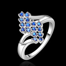 silver plated ring jewelryleaf trss blue ring 528 ELY