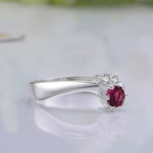 silver plated ring jewelryred stone on heart ring 386 ELY