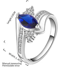 silver plated ring jewelryshow a blue stone ring 5 7 ELY