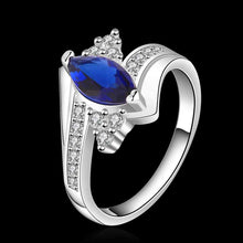silver plated ring jewelryshow a blue stone ring 5 7 ELY