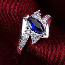 silver plated ring jewelryshow a blue stone ring 5 7 ELY