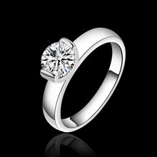 silver plated ring jewelrysimple add stone ring 6 3 ELY