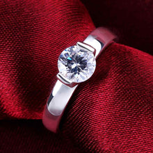 silver plated ring jewelrysimple add stone ring 6 3 ELY