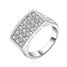 silver plated ring jewelrysquare ring full si ring 553 ELY