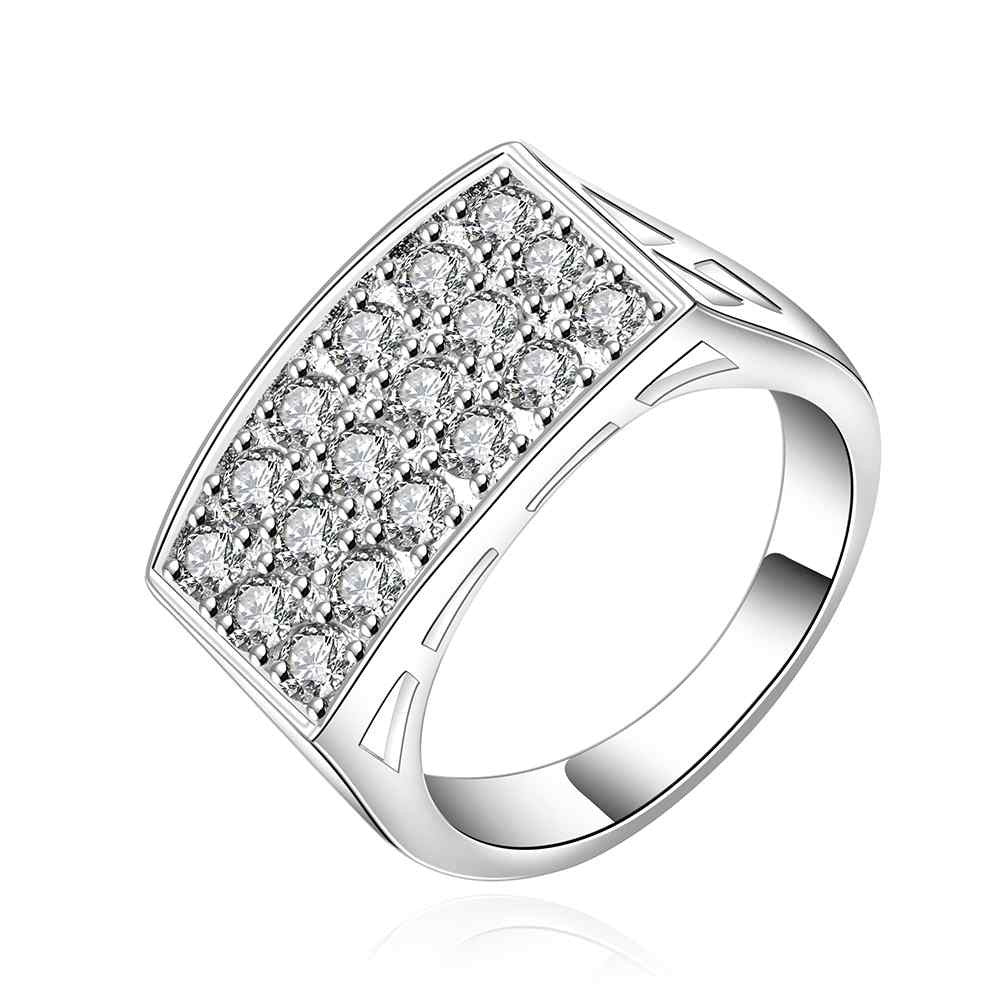 silver plated ring jewelrysquare ring full si ring 553 ELY