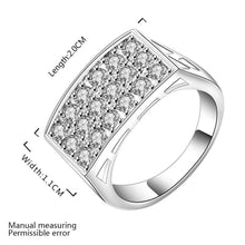 silver plated ring jewelrysquare ring full si ring 553 ELY