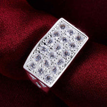 silver plated ring jewelrysquare ring full si ring 553 ELY
