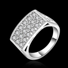 silver plated ring jewelrysquare ring full si ring 553 ELY
