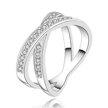 silver plated ring jewelryx two circle te ring 487 ELY