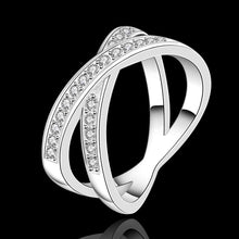 silver plated ring jewelryx two circle te ring 487 ELY