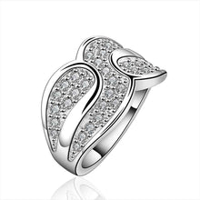 Christmas gift silver plated ring jewelry crystal X shape ring 581 ELY