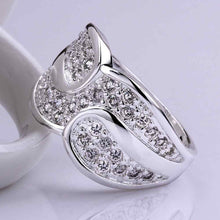 Christmas gift silver plated ring jewelry crystal X shape ring 581 ELY