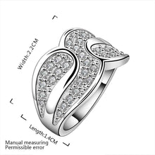 Christmas gift silver plated ring jewelry crystal X shape ring 581 ELY