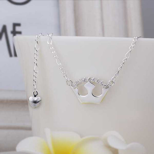 Girls Silver plated jewelry Crown sliver anklet bracelets bangles ankle on the leg SMTA 19 ELY