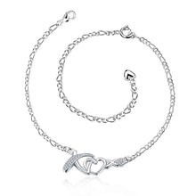 Girls Silver plated jewelry Heart sliver anklet bracelets bangles ankle on the leg SMTA 2 ELY