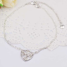 Girls Silver plated jewelry Insets Cross sliver anklet bracelets bangles ankle on the leg SMTA 3 ELY
