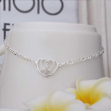 Girls Silver plated jewelry Insets Heart sliver anklet bracelets bangles ankle on the leg SMTA 17 ELY