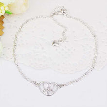 Girls Silver plated jewelry Insets Heart sliver anklet bracelets bangles ankle on the leg SMTA 17 ELY