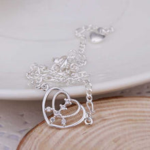 Girls Silver plated jewelry Insets Heart sliver anklet bracelets bangles ankle on the leg SMTA 17 ELY