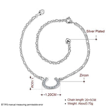 Girls Silver plated jewelry Insets U sliver anklet bracelets bangles ankle on the leg SMTA 23 ELY