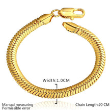 jewerly 18k GP 1 m Snake chain pulseras mujer women braceletSMTPB 84 ELY