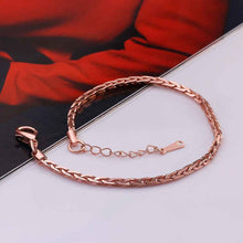 jewerly 18k GP 25m square 75 inch rose pulseras mujer women braceletSMTPB 96 ELY