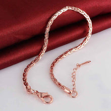 jewerly 18k GP 25m square 75 inch rose pulseras mujer women braceletSMTPB 96 ELY