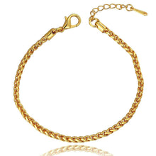 jewerly 18k GP 3m Round grid 75 inch pulseras mujer women braceletSMTPB 91 ELY