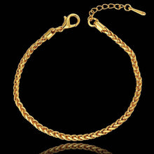 jewerly 18k GP 3m Round grid 75 inch pulseras mujer women braceletSMTPB 91 ELY