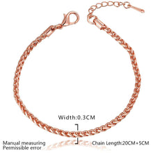 jewerly 18k GP 3m Round grid 75 inch rose pulseras mujer women braceletSMTPB 95 ELY