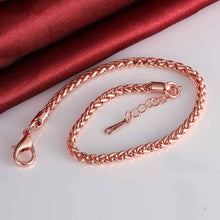 jewerly 18k GP 3m Round grid 75 inch rose pulseras mujer women braceletSMTPB 95 ELY
