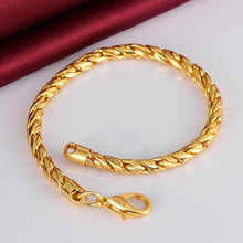 jewerly 18k GP 5m Twisted Circle pulseras mujer women braceletSMTPB 87 ELY