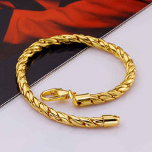 jewerly 18k GP 5m Twisted Circle pulseras mujer women braceletSMTPB 87 ELY