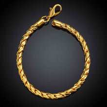 jewerly 18k GP 5m Twisted Circle pulseras mujer women braceletSMTPB 87 ELY