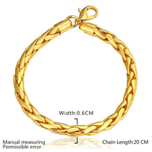 jewerly 18k GP 6M twisted rope pulseras mujer women braceletSMTPB 85 ELY
