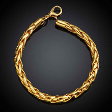 jewerly 18k GP 6M twisted rope pulseras mujer women braceletSMTPB 85 ELY