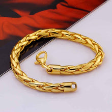 jewerly 18k GP 6M twisted rope pulseras mujer women braceletSMTPB 85 ELY