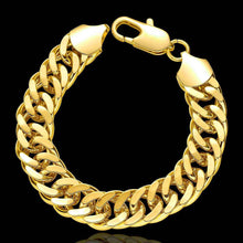 jewerly 18k GP B14m sideways chain pulseras mujer women braceletSMTPB1 4 ELY