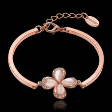 jewerly 18k GP Quatrefoil crystal pulseras mujer women braceletSMTPB 78 ELY