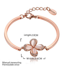 jewerly 18k GP Quatrefoil crystal pulseras mujer women braceletSMTPB 78 ELY