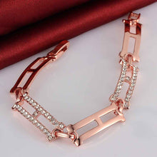 jewerly 18k GP Rectangular rose golden plated pulseras mujer women braceletSMTPB1 5 ELY